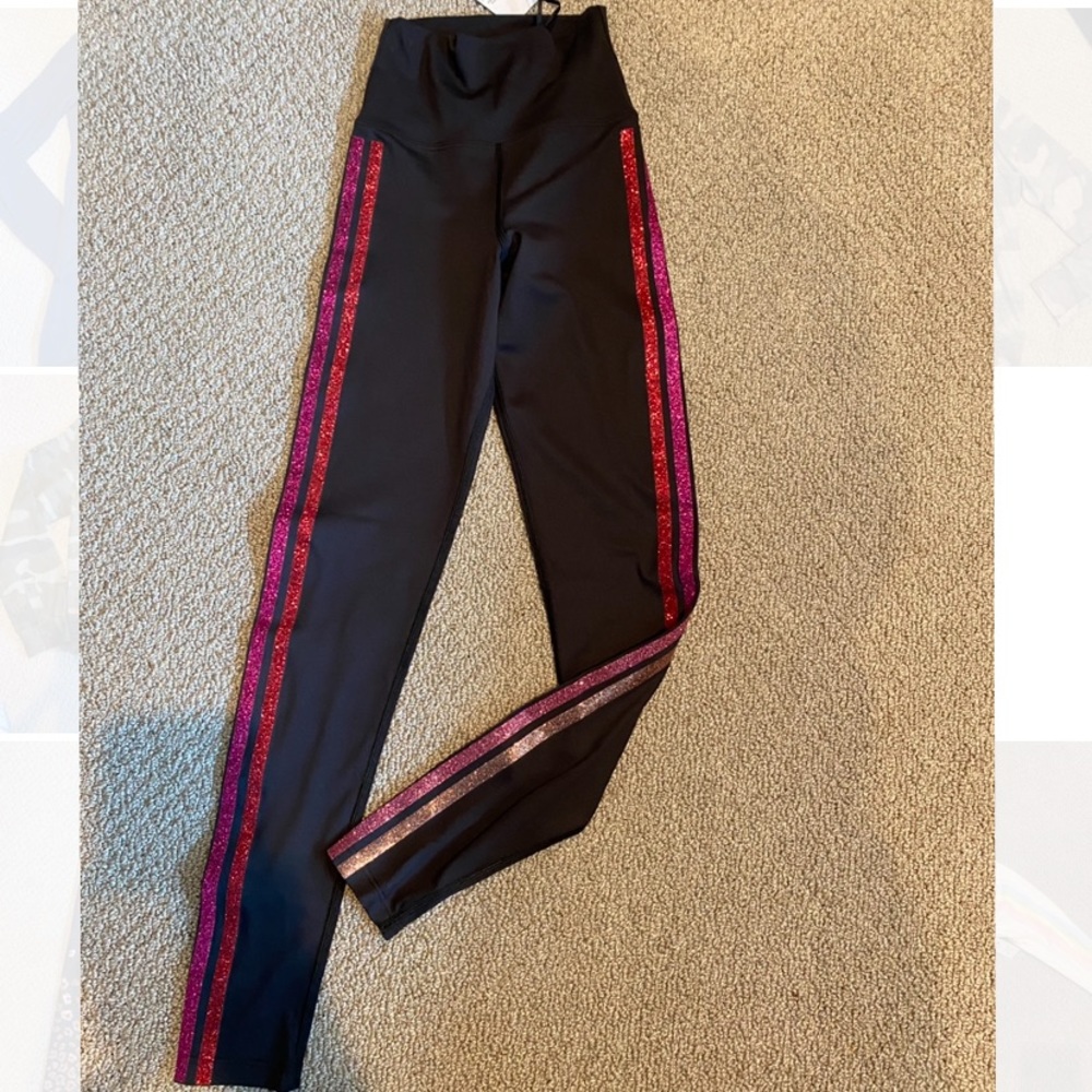 Beach Riot Black and Pink Glitter Legging